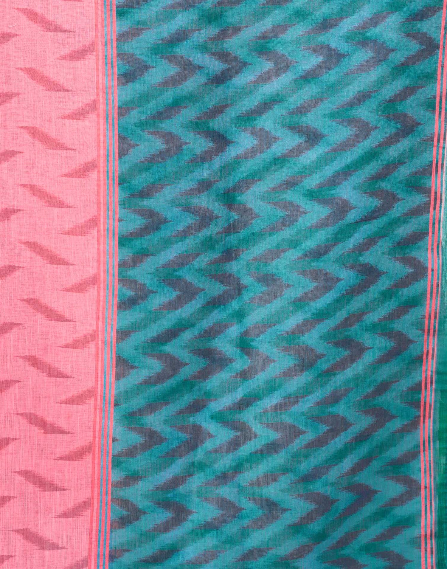 Pink Linen Ikkat Printed Saree