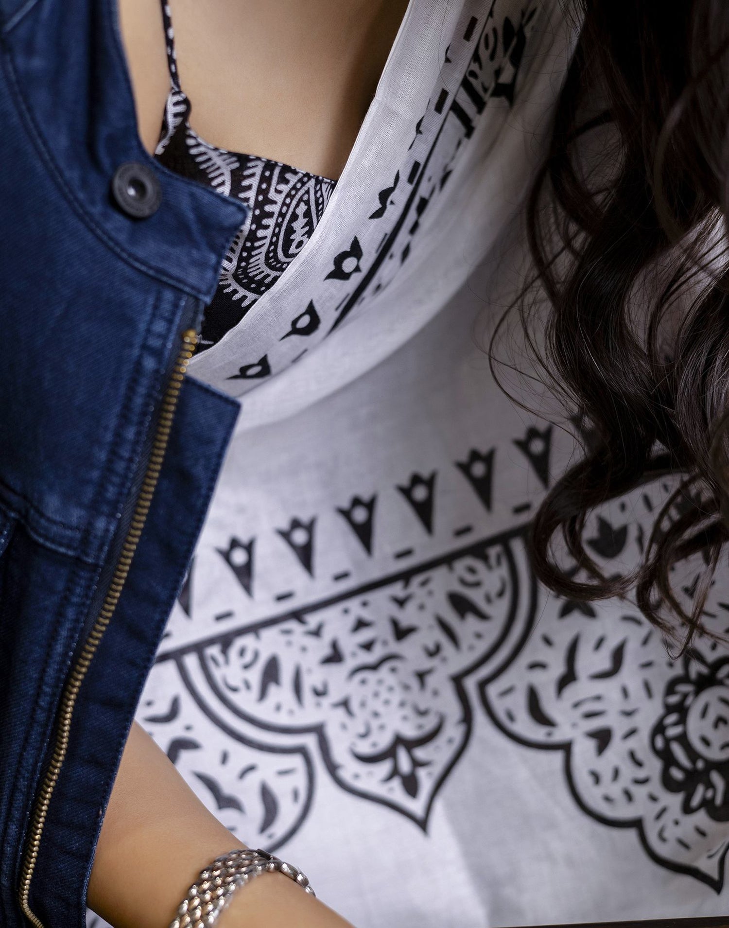White Cotton Printed Saree