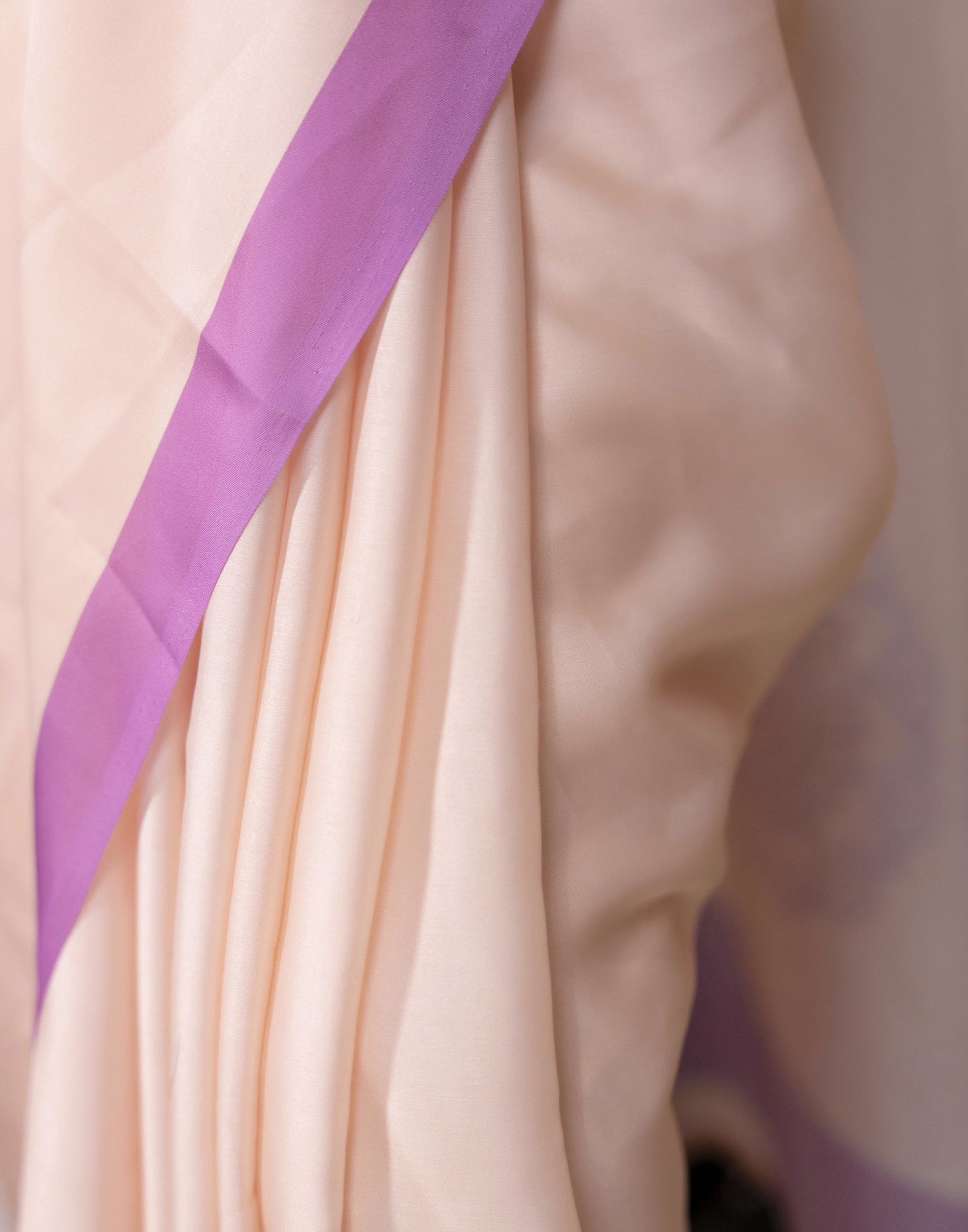 Handsfree Cream Satin Printed Saree