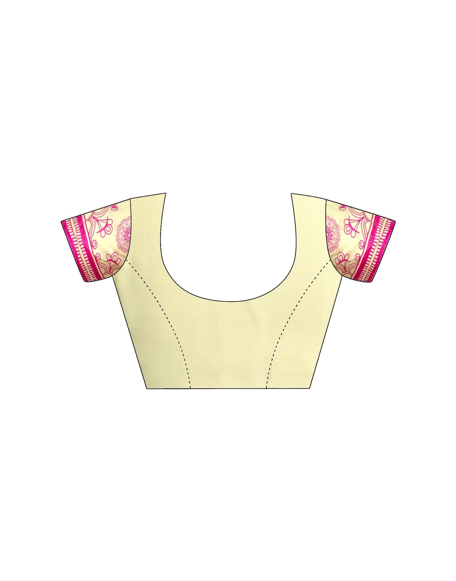 Handsfree Pastel Yellow Satin Printed Saree