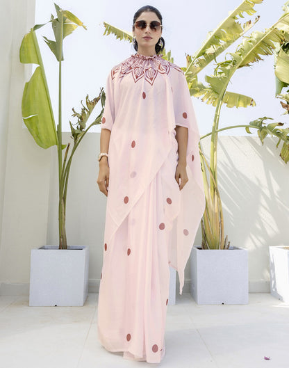 Handsfree Off White Satin Printed Saree