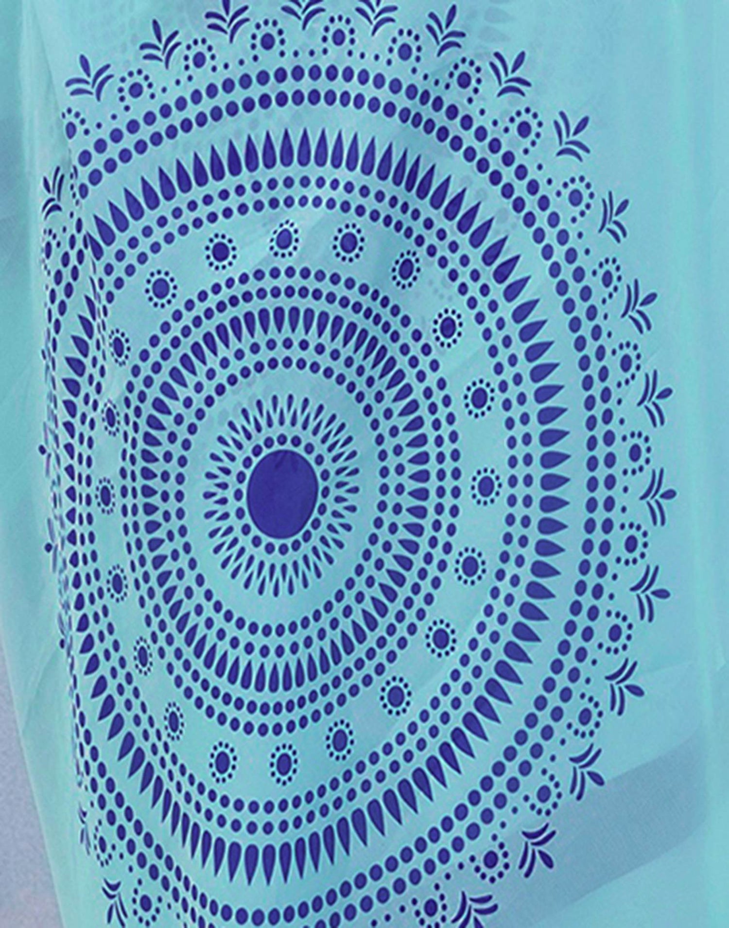 Handsfree Light Blue Satin Printed Saree