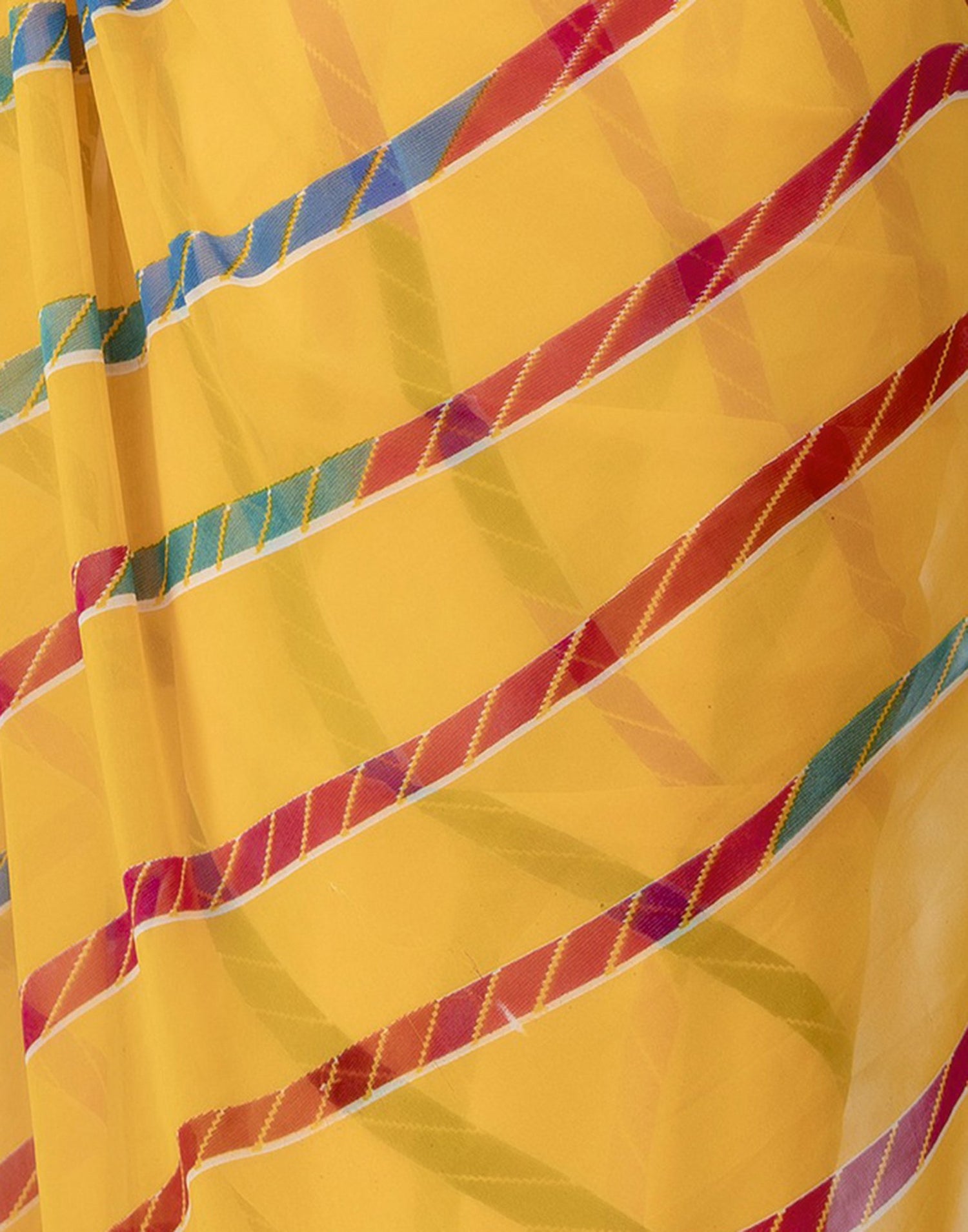 Yellow Georgette printed Saree