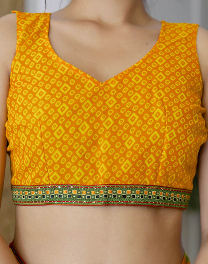 Yellow Georgette printed Saree