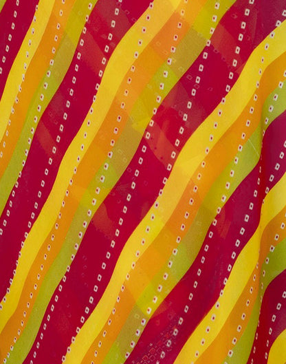 Yellow Georgette printed Saree
