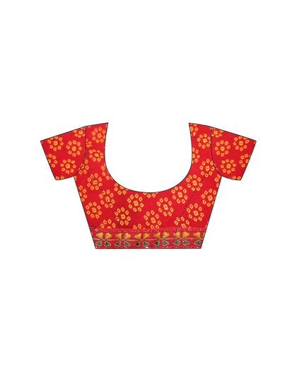 Red Georgette Printed Saree