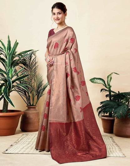 Brown Silk Woven Saree