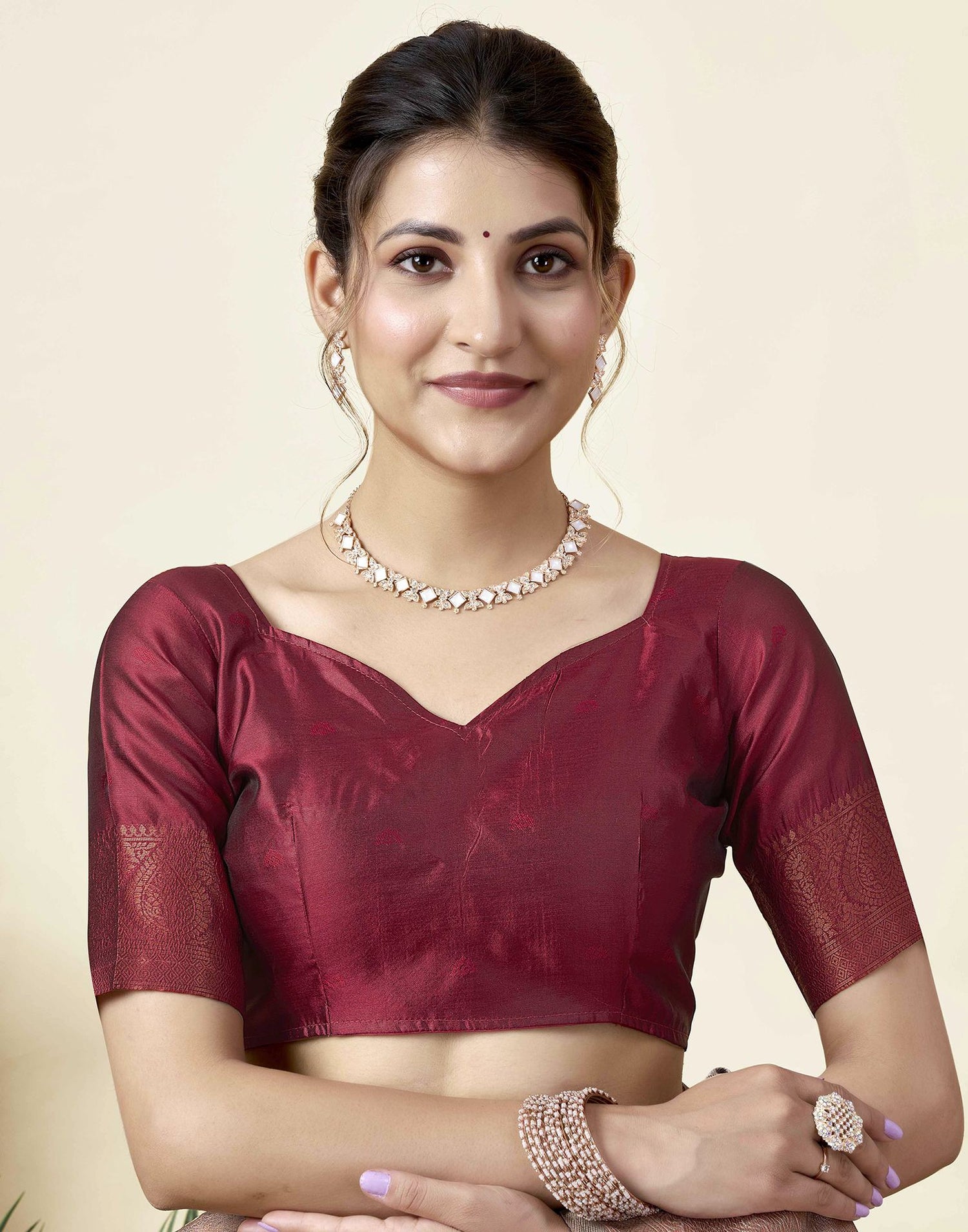 Brown Silk Woven Saree