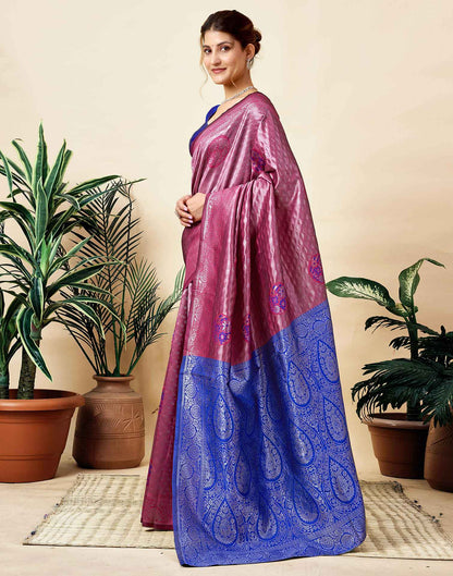 Rani Pink Silk Woven Saree