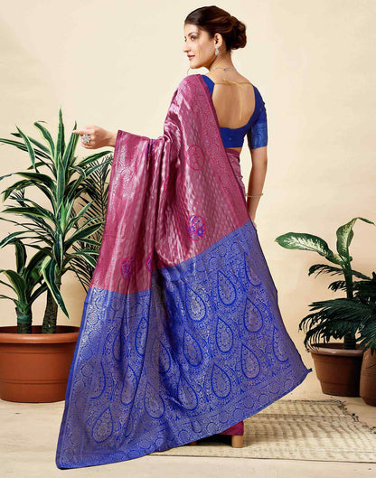 Rani Pink Silk Woven Saree