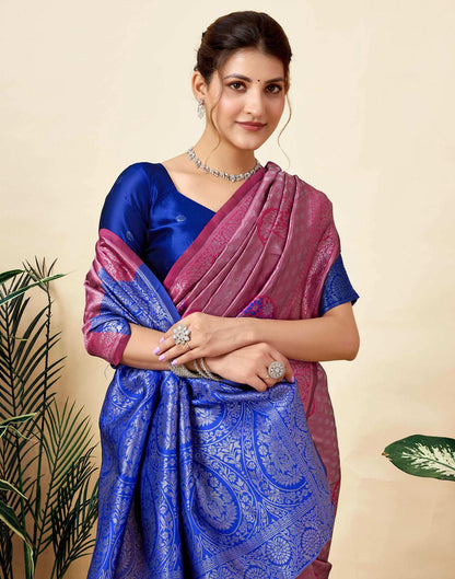 Rani Pink Silk Woven Saree