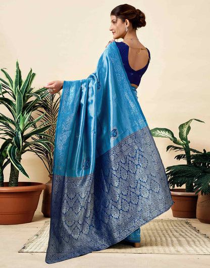 Blue Silk Woven Saree