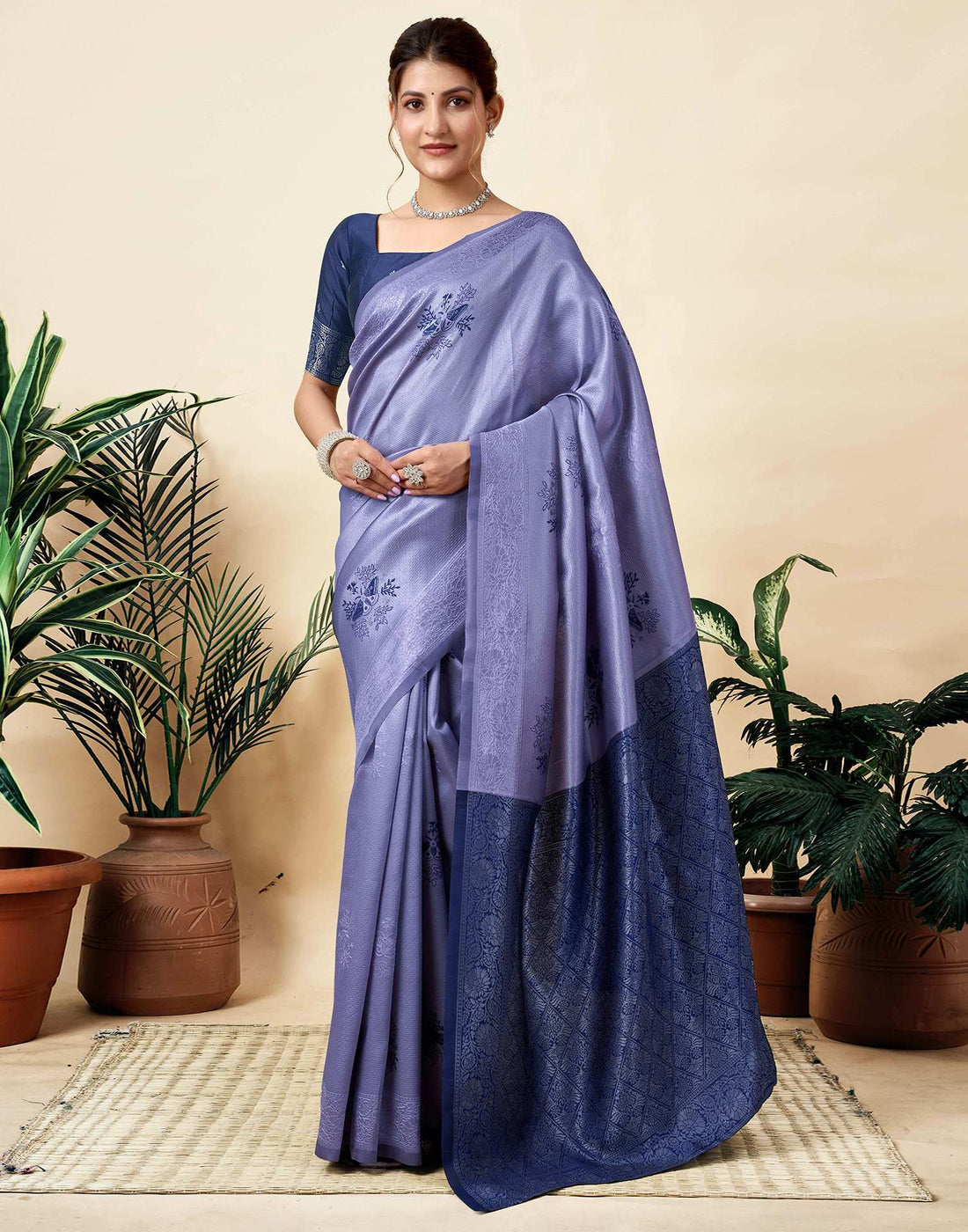 Light Purple Silk Woven Saree