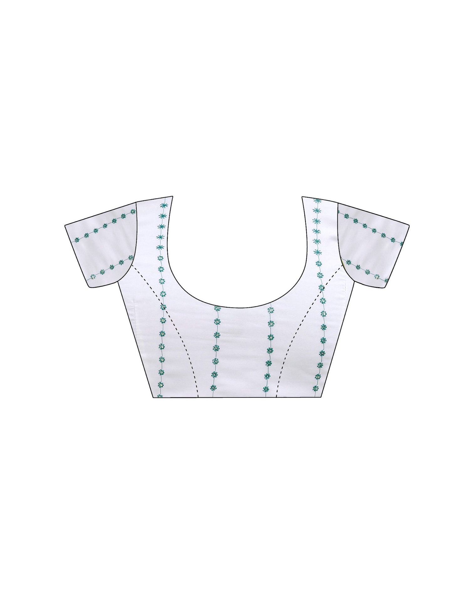 Teal Green Georgette Woven Stripe Plain Saree
