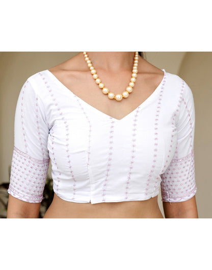 Light Pink Georgette Woven Stripe Plain Saree