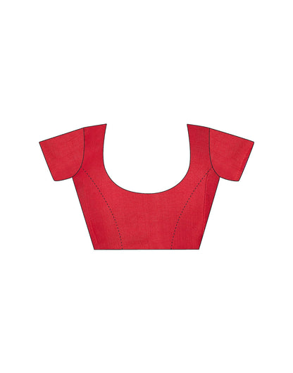 Red Linen Sequence Saree