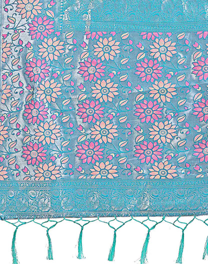 Pink Silk Woven Saree