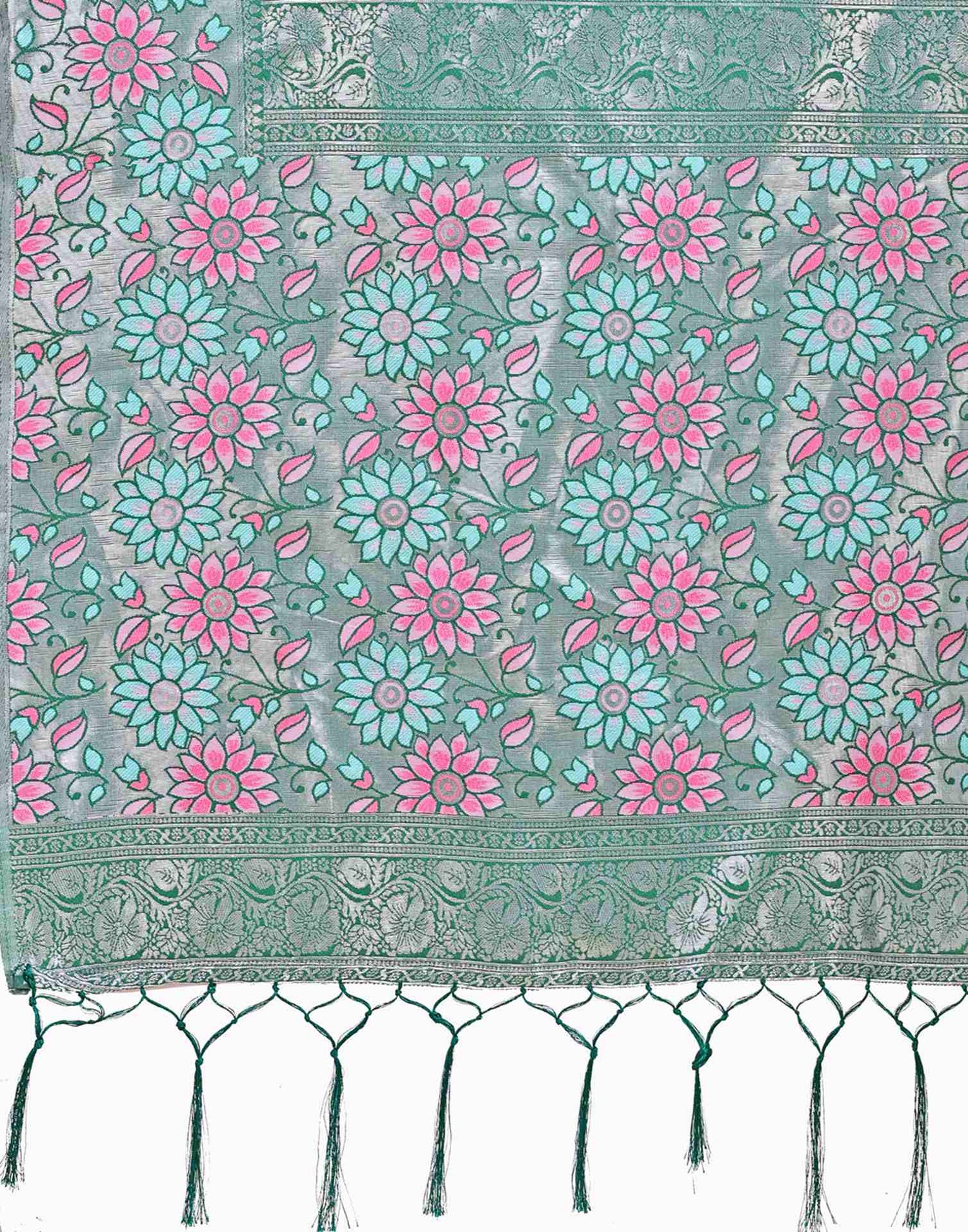 Sky Blue Silk Woven Saree
