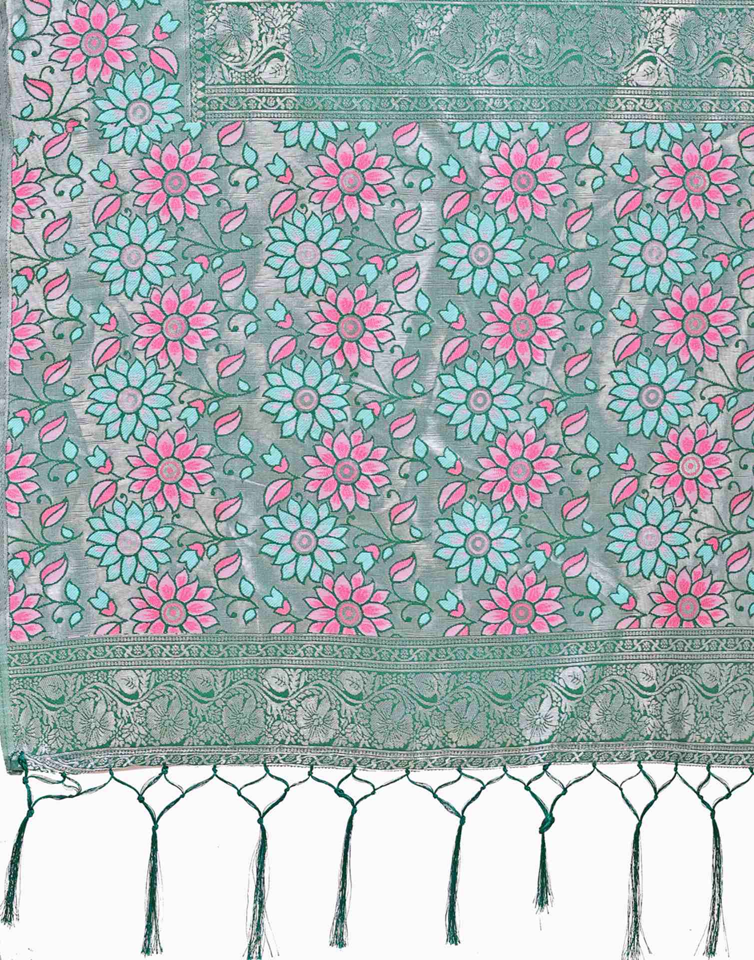 Sky Blue Silk Woven Saree