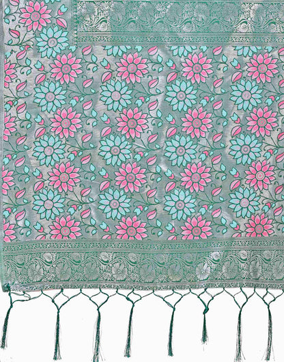 Sky Blue Silk Woven Saree