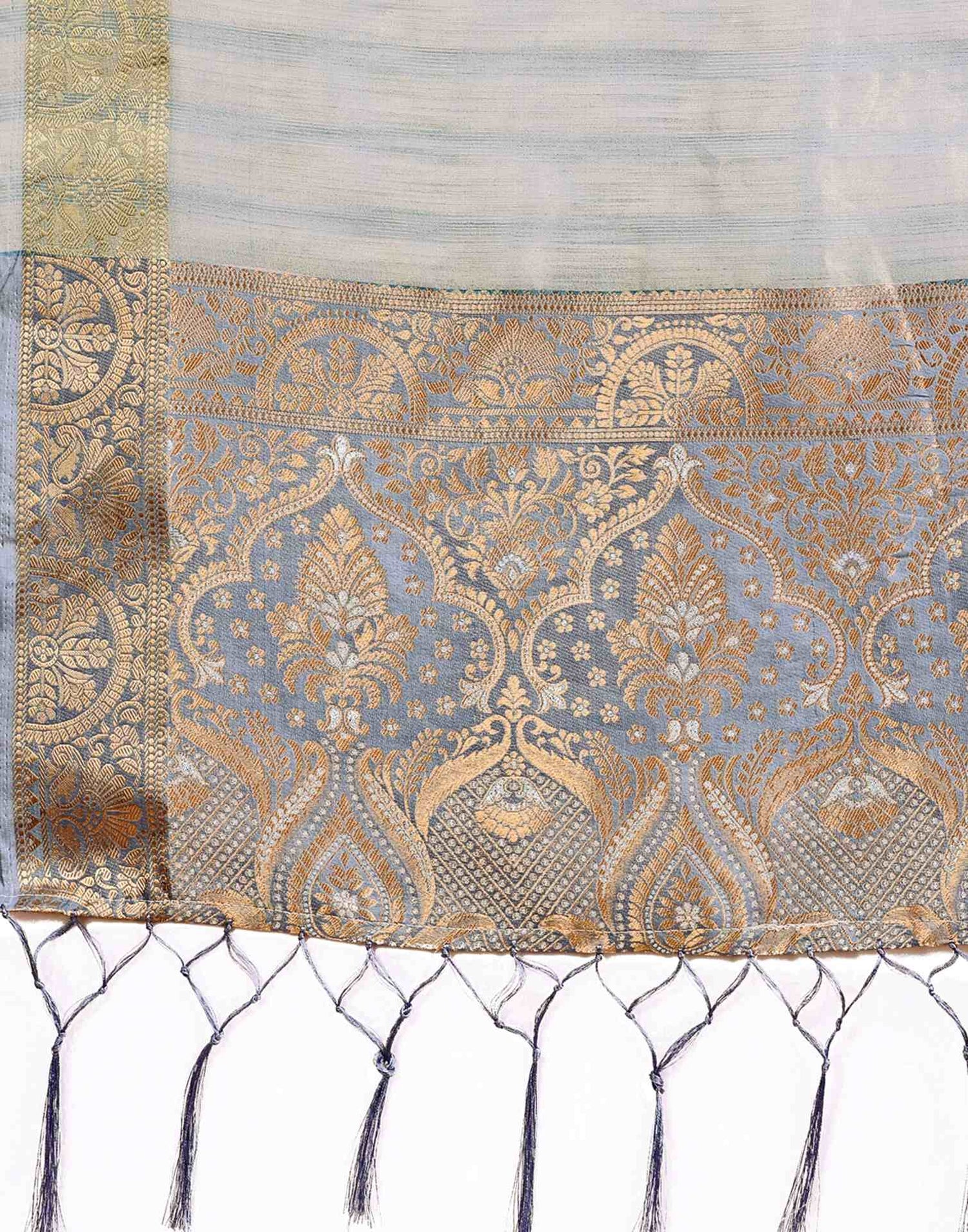 Grey Organza Woven Kanjivaram Saree