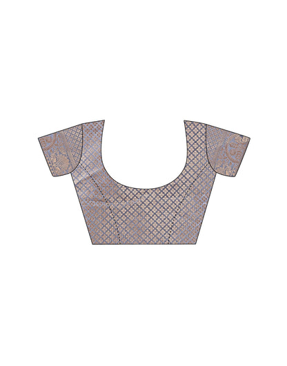 Grey Organza Woven Kanjivaram Saree