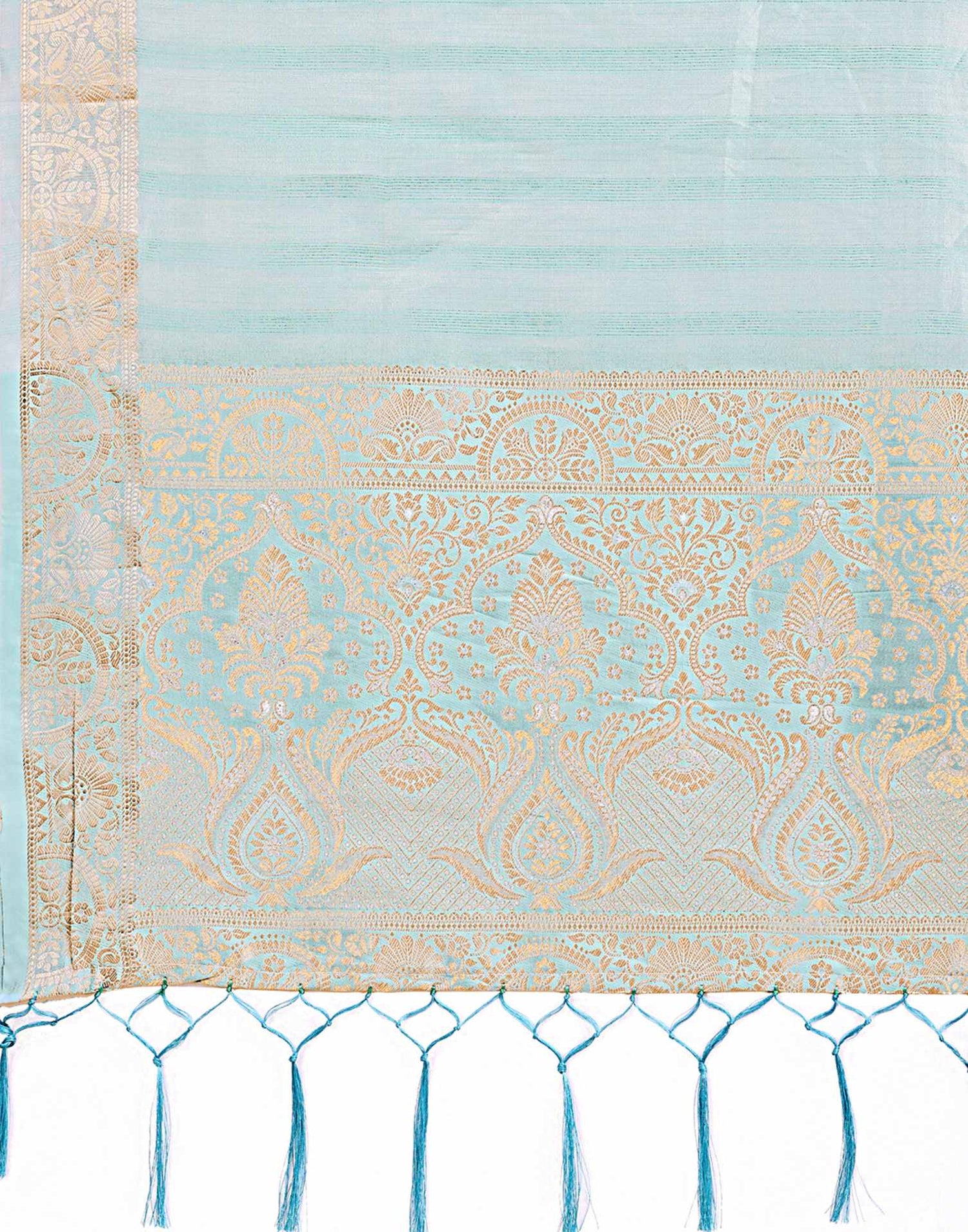 Sky Blue Organza Woven Kanjivaram Saree