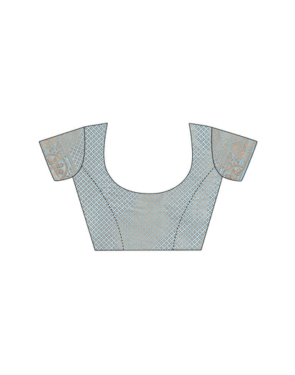Sky Blue Organza Woven Kanjivaram Saree