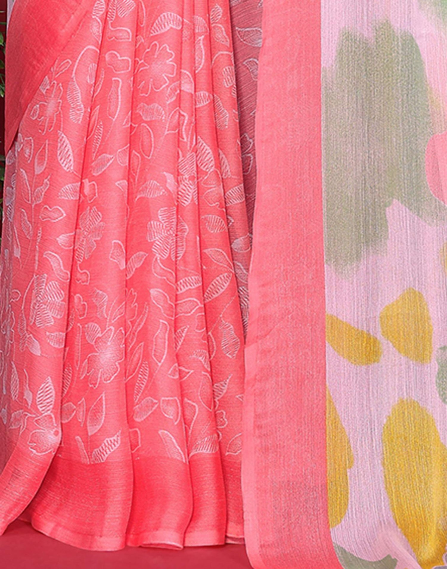 Multicoloured Chiffon Printed Saree