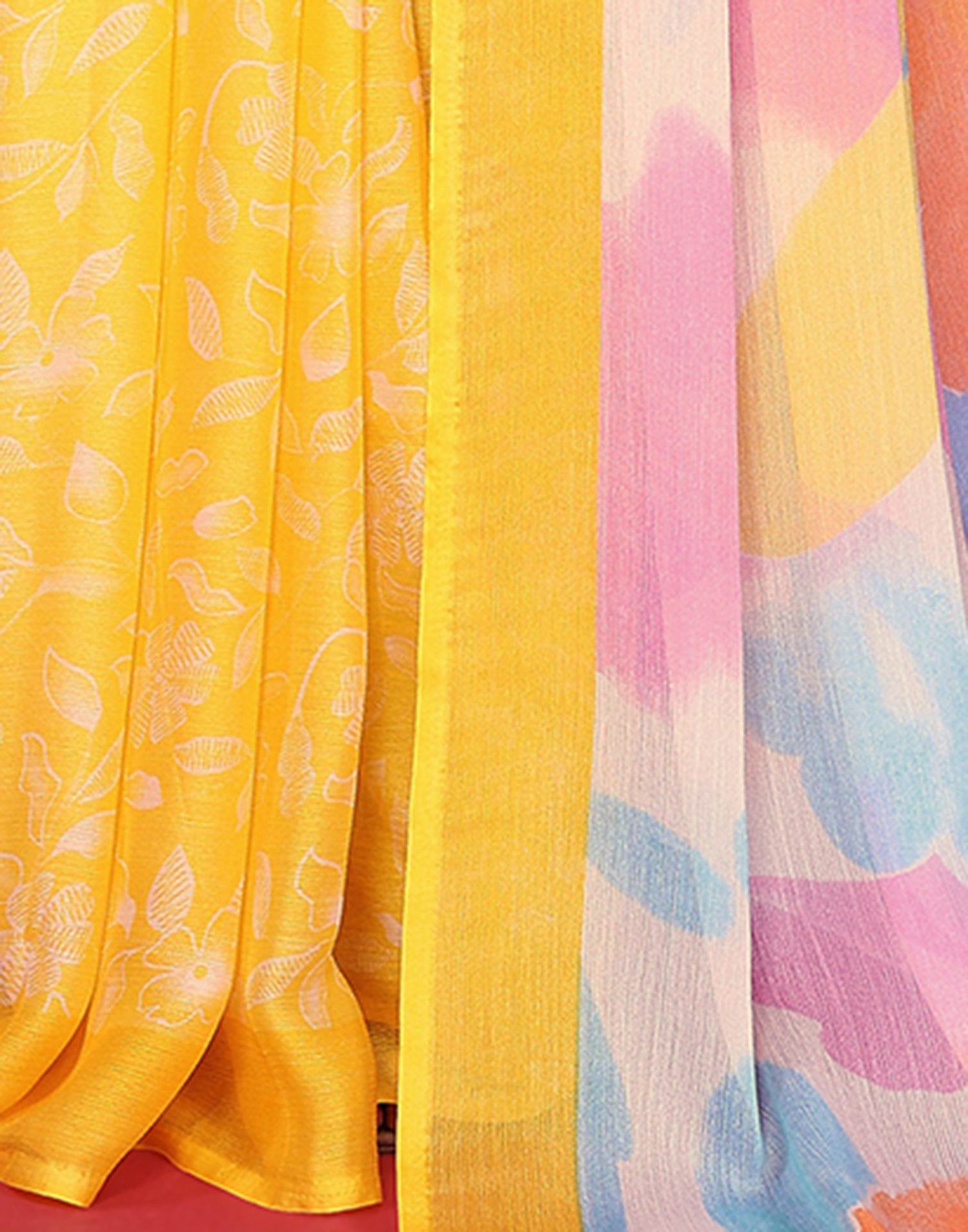 Multicoloured Chiffon Printed Saree