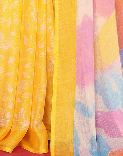 Multicoloured Chiffon Printed Saree