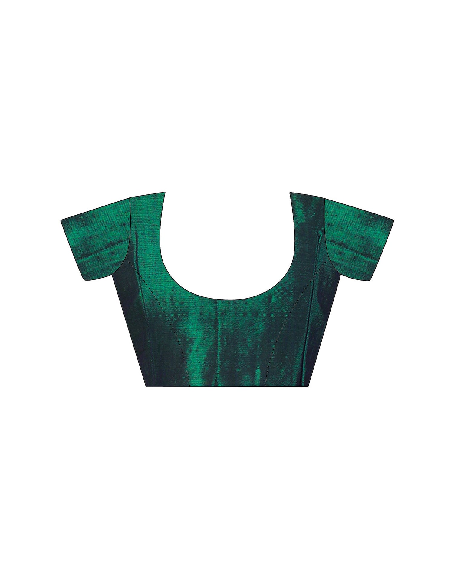 Peacock Green Tissue Silk Top Dyed Plain Saree