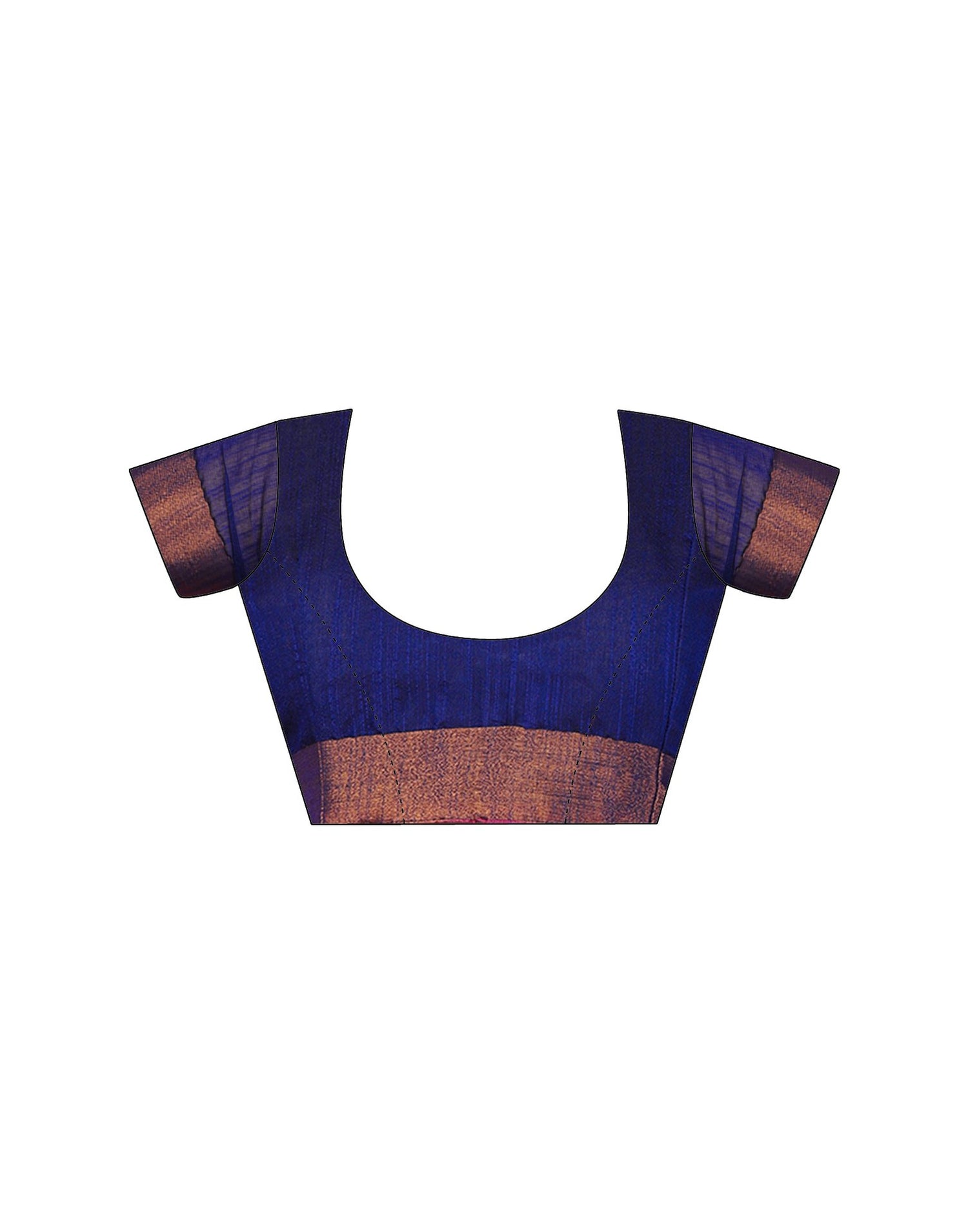 Dark Blue Cotton Zari Stripe Woven Saree