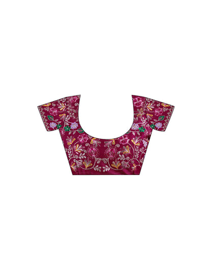 Rani Pink Georgette Bandhani Printed Saree