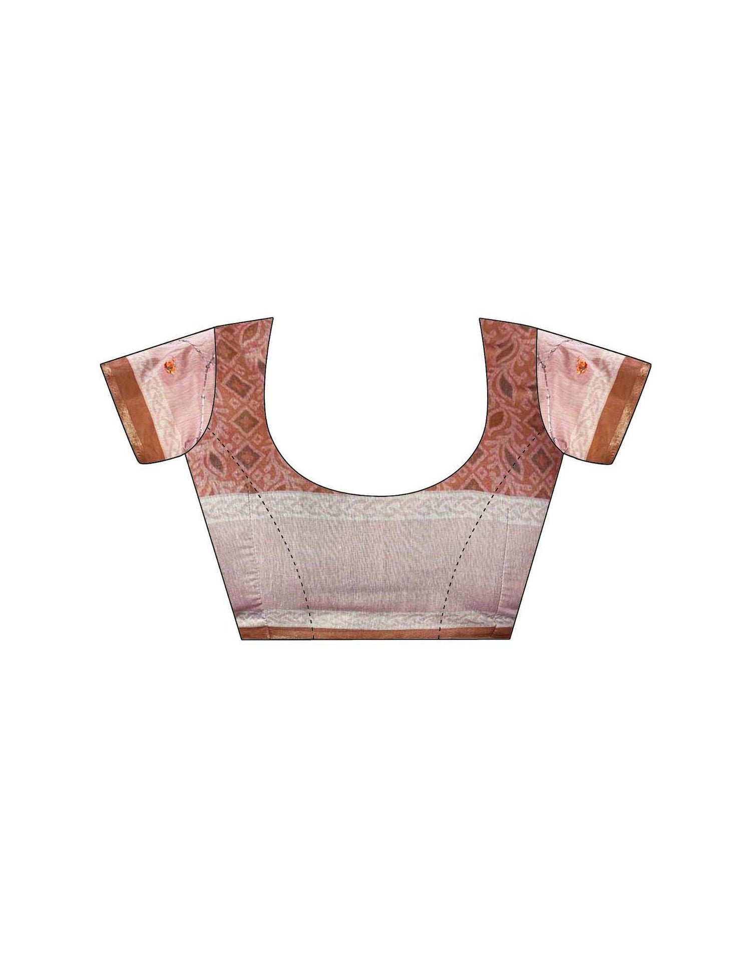 Dusty Peach Chanderi Printed Saree
