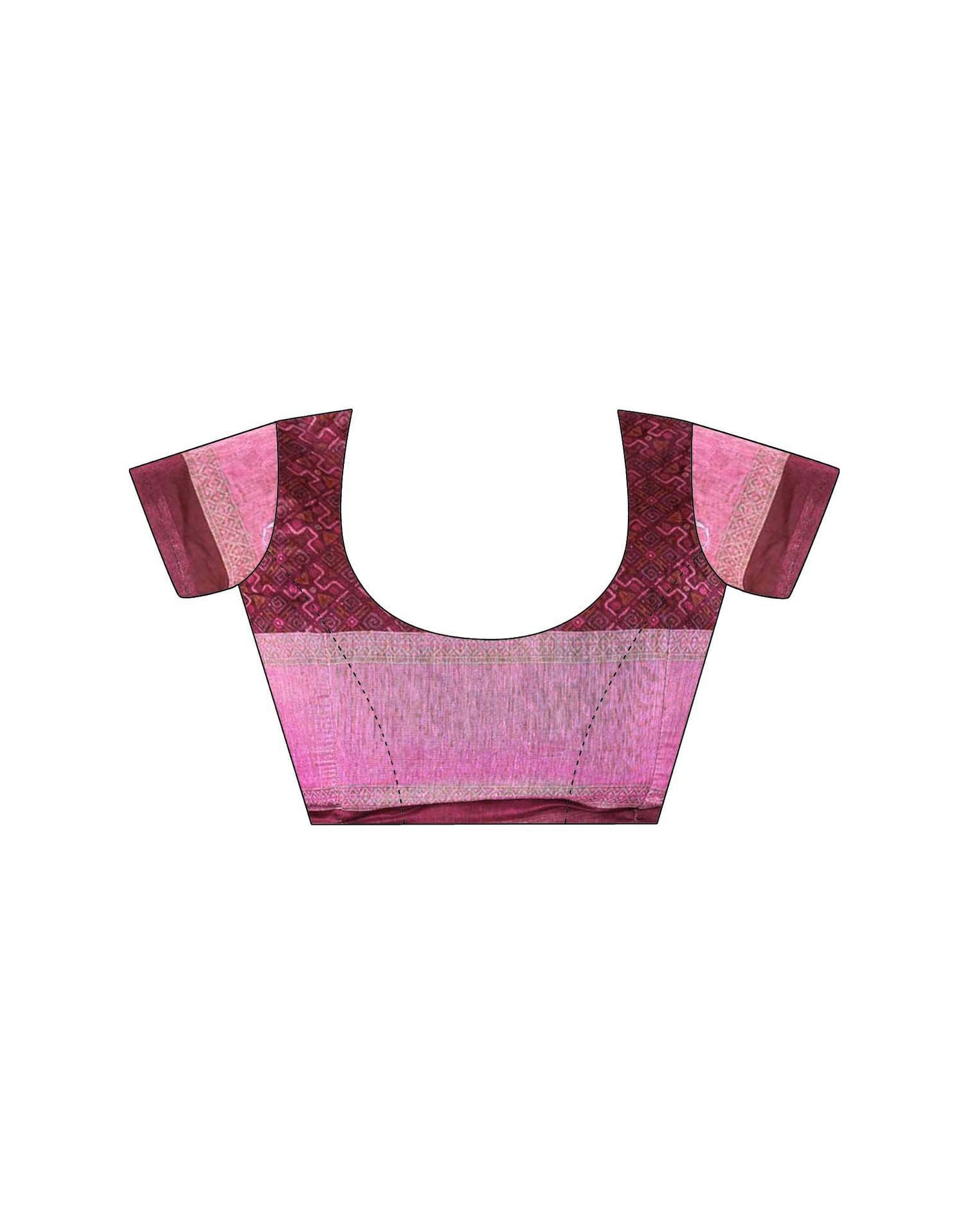 Dark Rani Pink Chanderi Printed Saree
