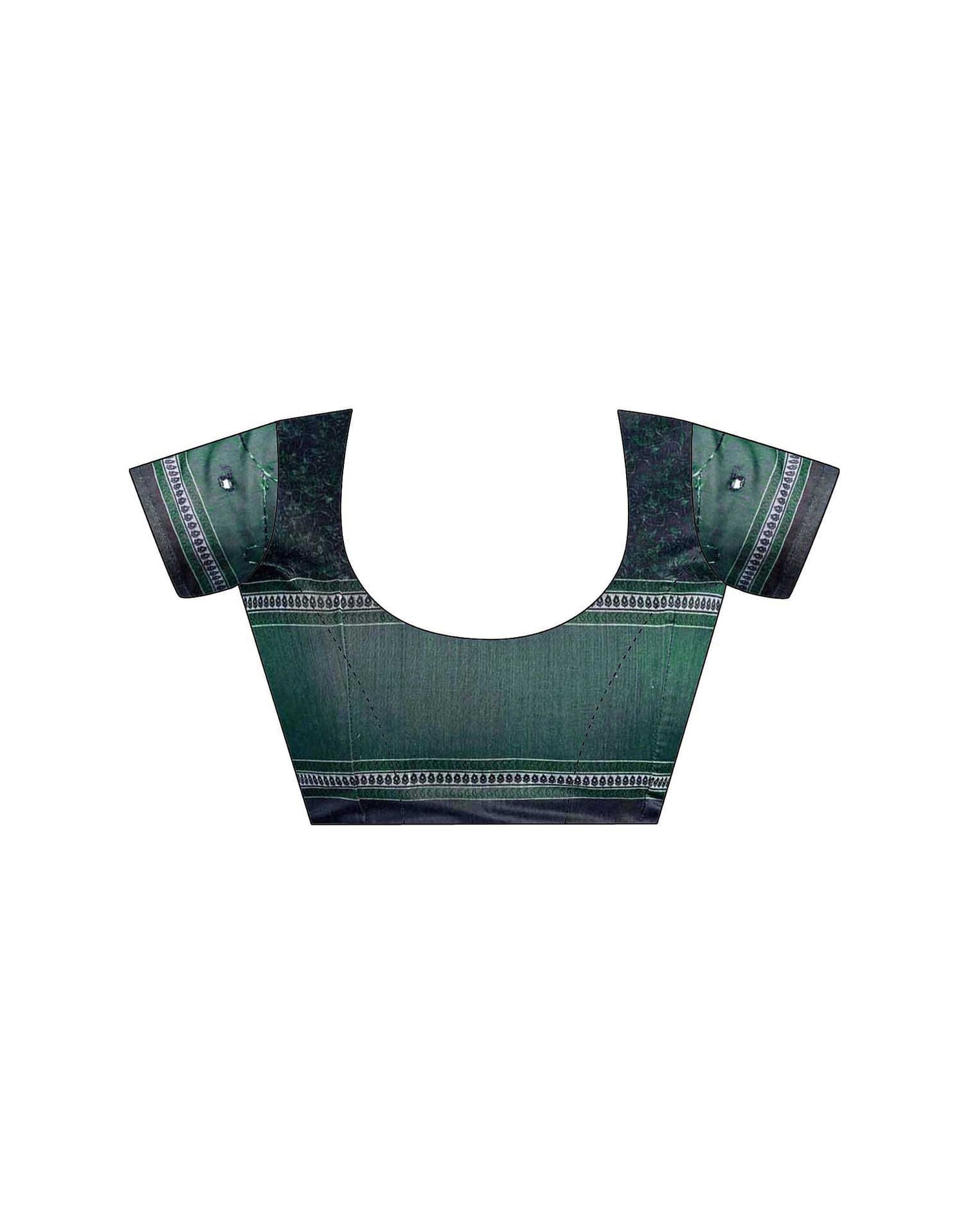 Teal Green Chanderi Printed Saree