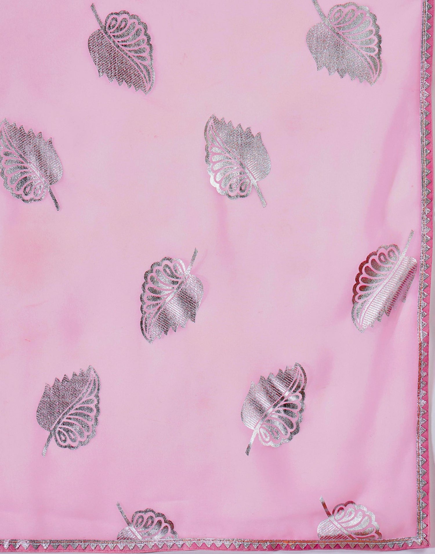 Light Pink Georgette Foil Printed Saree