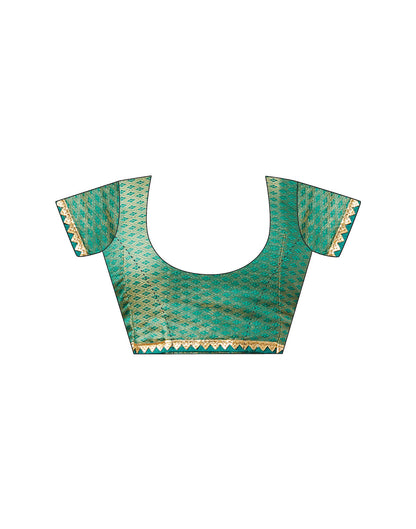 Teal Green Georgette Foil Printed Saree