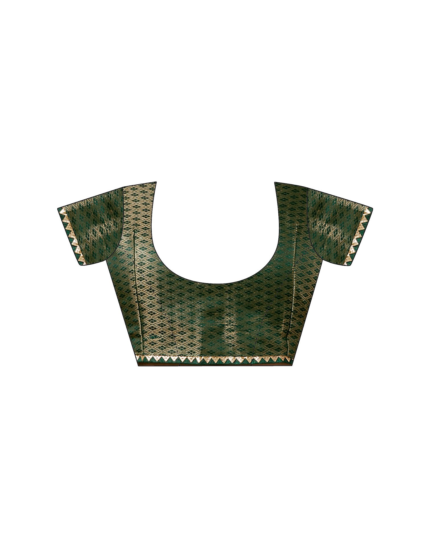 Dark Green Georgette Foil Printed Saree
