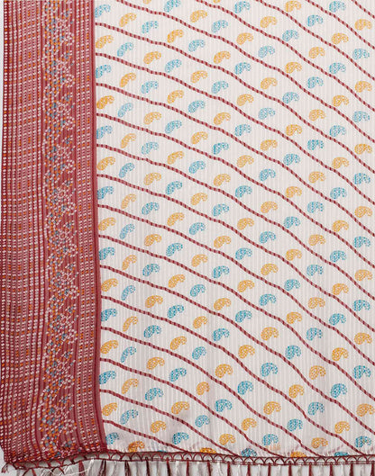 Maroon Georgette Bandhani Printed Saree