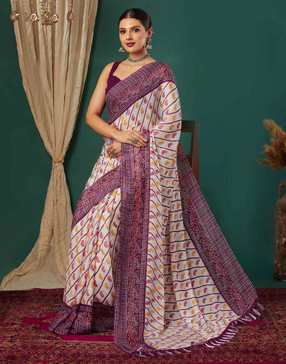 Wine Georgette Bandhani Printed Saree