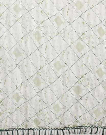 White Georgette Printed Saree
