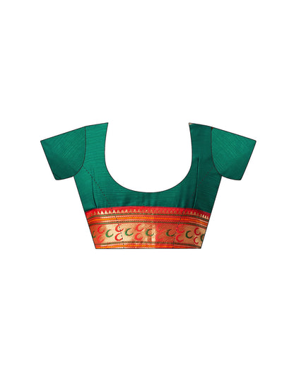 Rama Green Georgette Embroidery Saree