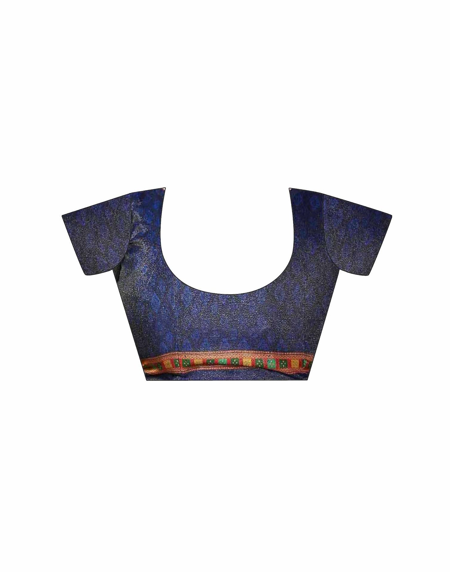 Navy Blue Shimmer Silk Printed Saree