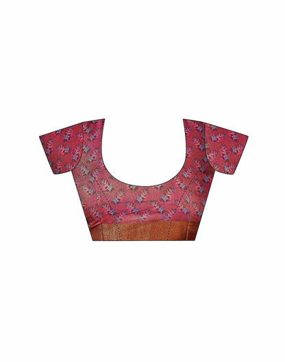 Dusty Mauve Shimmer Silk Printed Saree