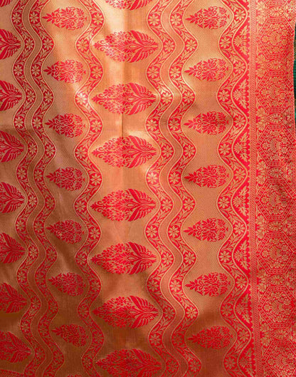Dark Green Silk Woven Banarasi Saree