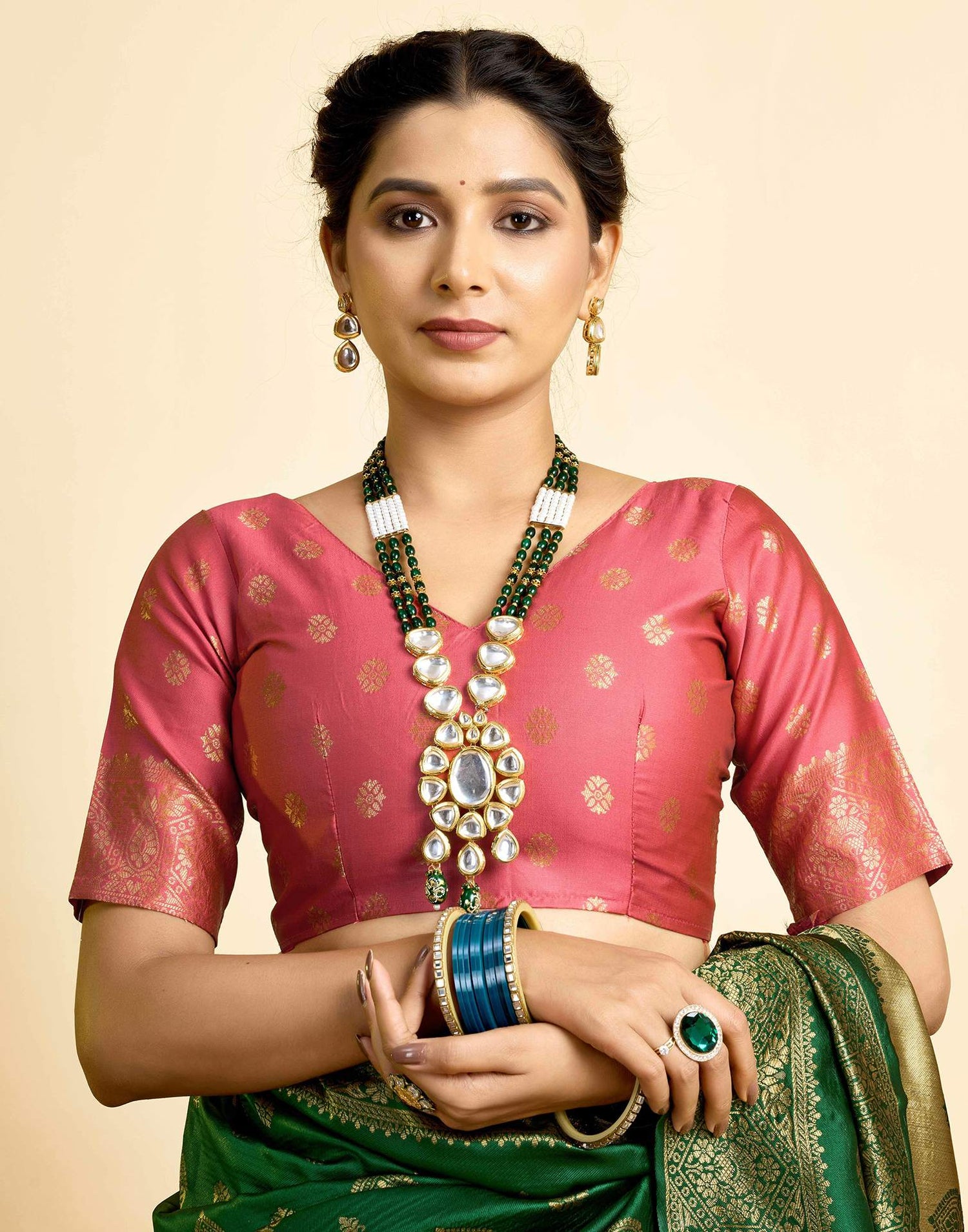 Dark Green Silk Woven Banarasi Saree
