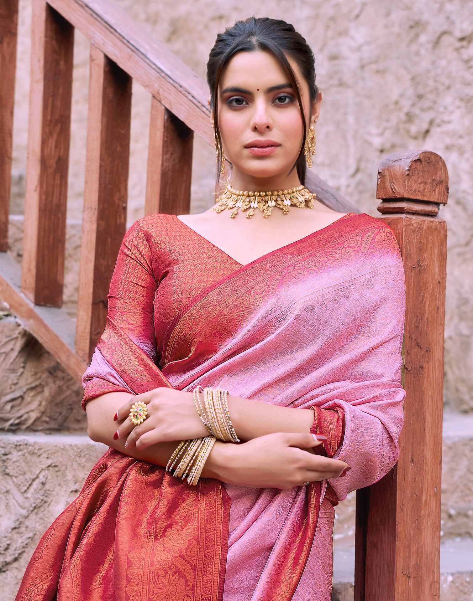 Red Silk Woven Kanjivaram Saree
