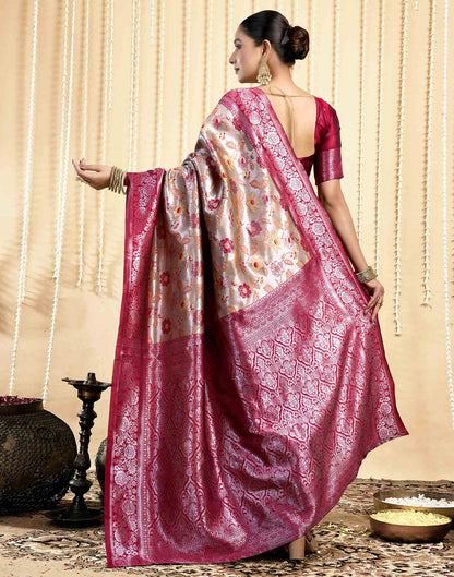 Dark Beige Silk Woven Saree